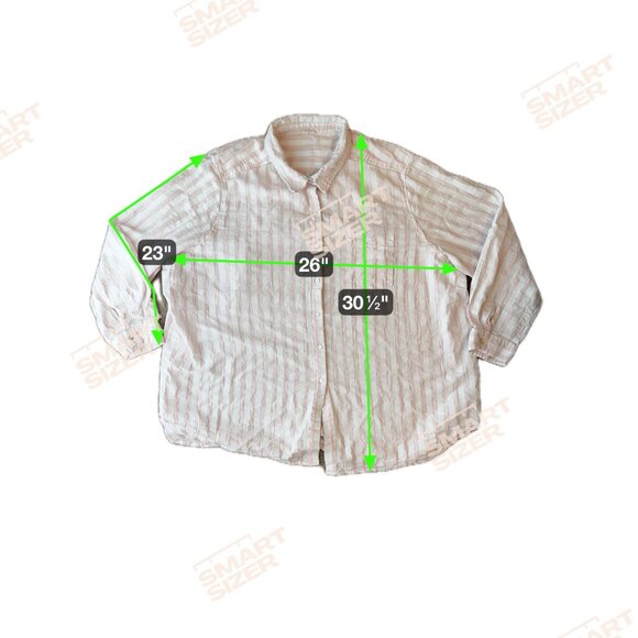 Jane Delancy Womens Striped Button Up Shirt Size 3X Long Sleeve Cotton Oversized - Picture 2 of 7
